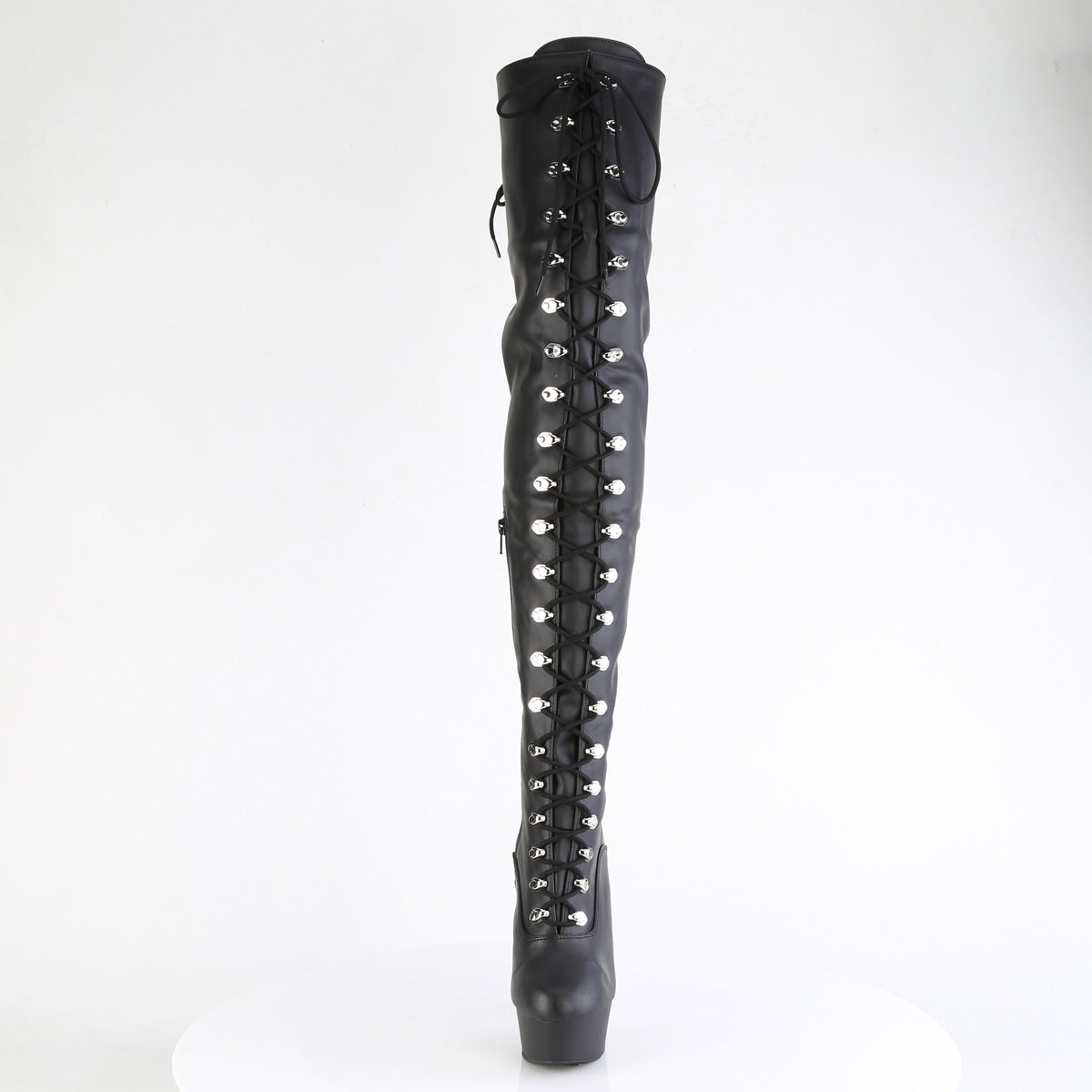 【PLEASER】DELIGHT-3022 シューズ Blk Faux Leather/Blk Matte【取寄】