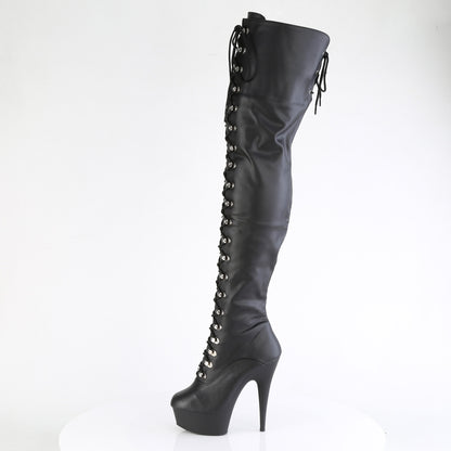 【PLEASER】DELIGHT-3022 シューズ Blk Faux Leather/Blk Matte【取寄】