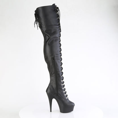【PLEASER】DELIGHT-3022 シューズ Blk Faux Leather/Blk Matte【取寄】