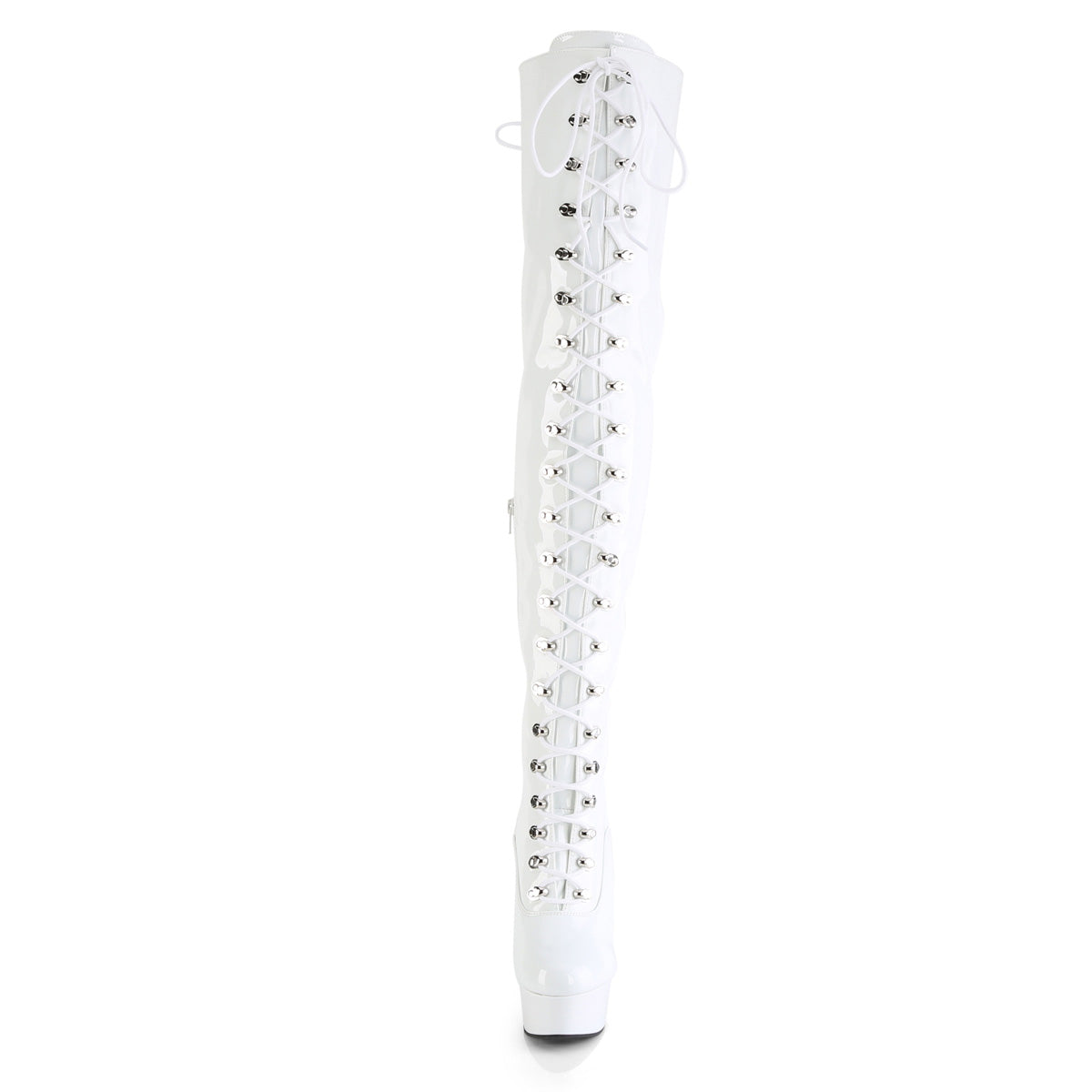 【PLEASER】DELIGHT-3022 シューズ Wht Str Pat/Wht【取寄】