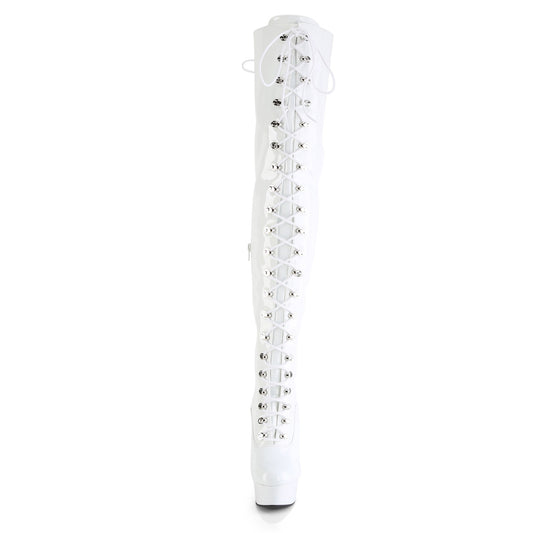 【PLEASER】DELIGHT-3022 プラットフォームシューズ Wht Str Pat/Wht【取寄】