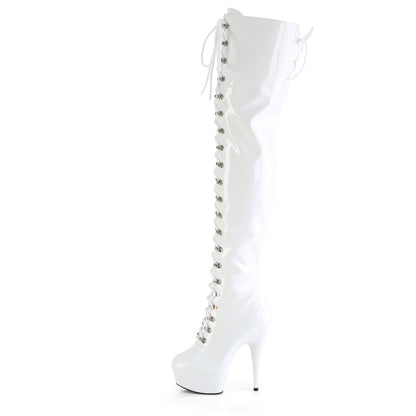 【PLEASER】DELIGHT-3022 シューズ Wht Str Pat/Wht【取寄】
