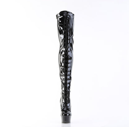 【PLEASER】DELIGHT-3023 シューズ Blk Str Pat/Blk【取寄】