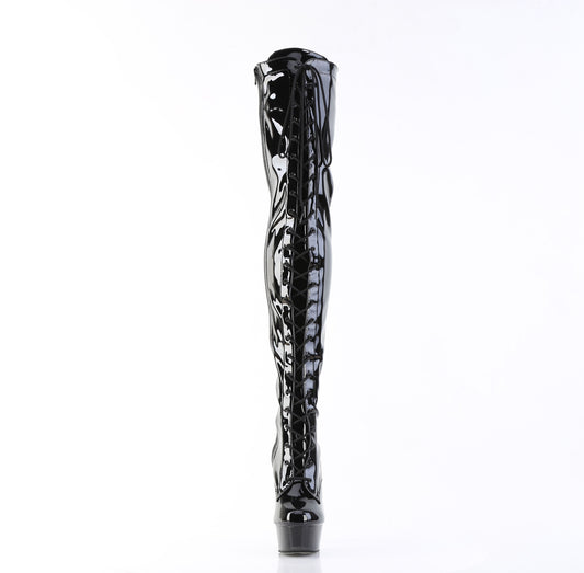【PLEASER】DELIGHT-3023 プラットフォームシューズ Blk Str Pat/Blk【取寄】
