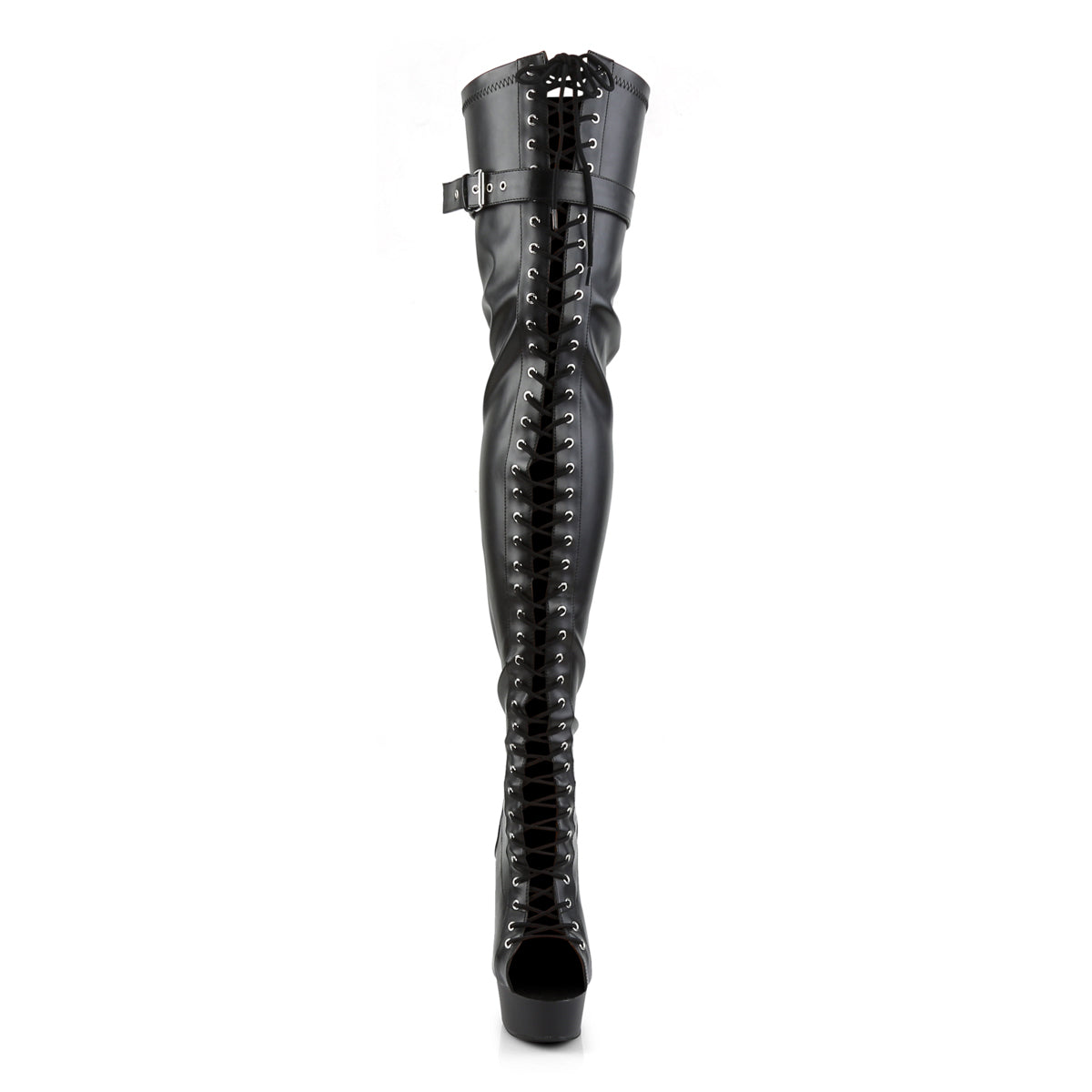 【PLEASER】DELIGHT-3025 シューズ Blk Str Faux Leather/Blk Matte【取寄】