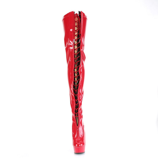 【PLEASER】DELIGHT-3027 プラットフォームシューズ Red-Blk Str. Pat/Red【取寄】