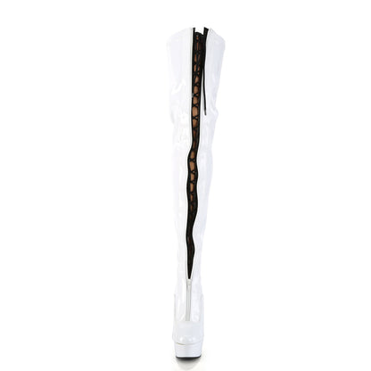【PLEASER】DELIGHT-3027 シューズ Wht-Blk Str. Pat/Wht【取寄】