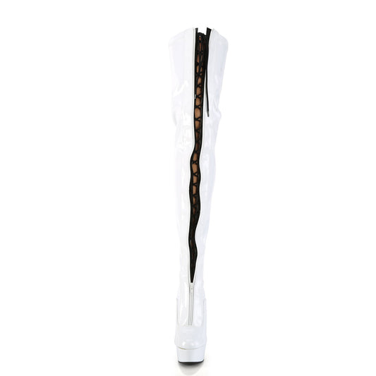 【PLEASER】DELIGHT-3027 プラットフォームシューズ Wht-Blk Str. Pat/Wht【取寄】