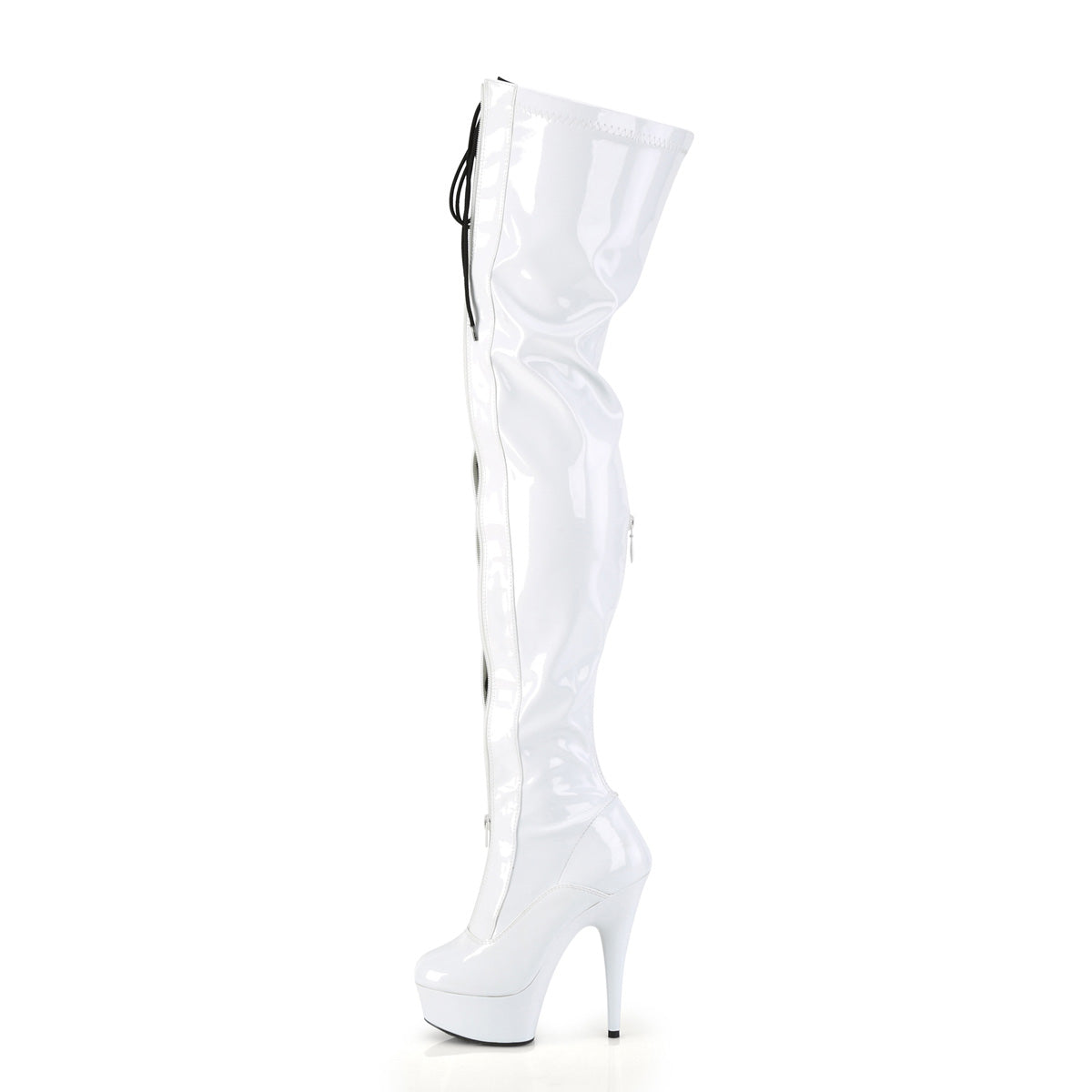 【PLEASER】DELIGHT-3027 シューズ Wht-Blk Str. Pat/Wht【取寄】