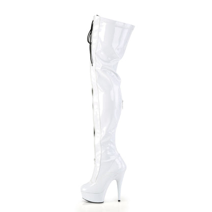 【PLEASER】DELIGHT-3027 シューズ Wht-Blk Str. Pat/Wht【取寄】
