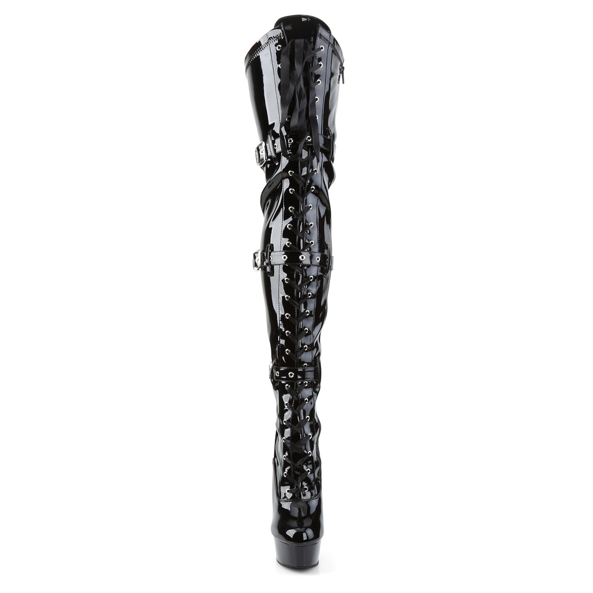 【PLEASER】DELIGHT-3028 シューズ Blk Str Pat/Blk【取寄】