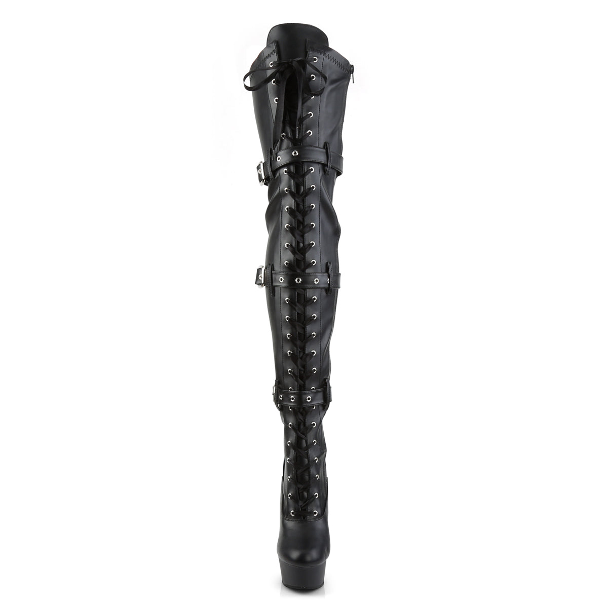 【PLEASER】DELIGHT-3028 シューズ Blk Str Faux Leather/Blk Matte【取寄】