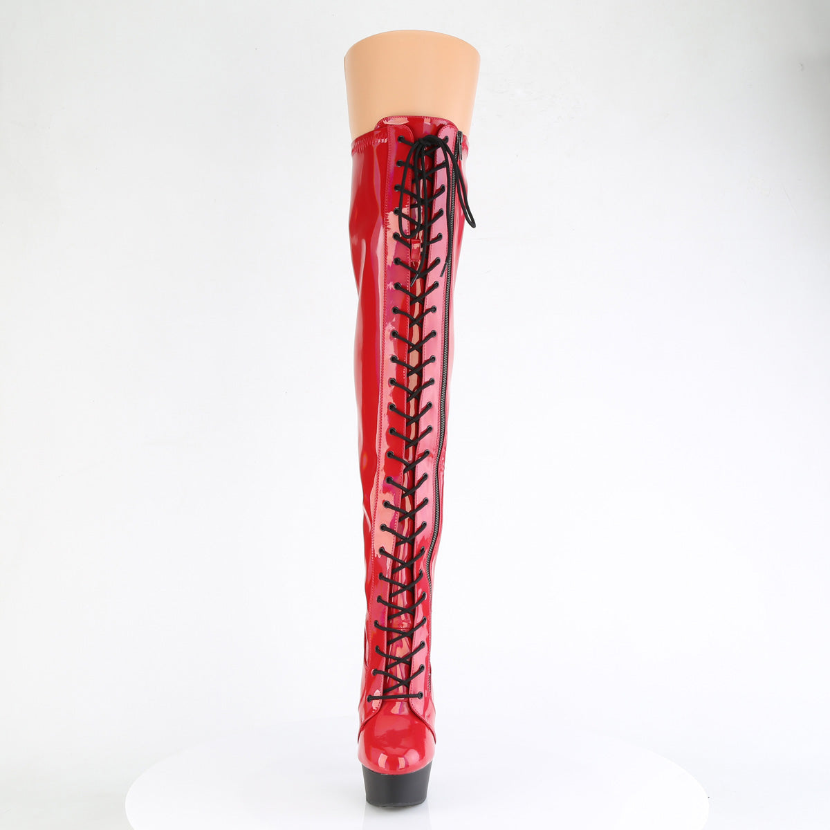 【PLEASER】DELIGHT-3029 シューズ Red Str Hologram Pat/Blk Matte【取寄】