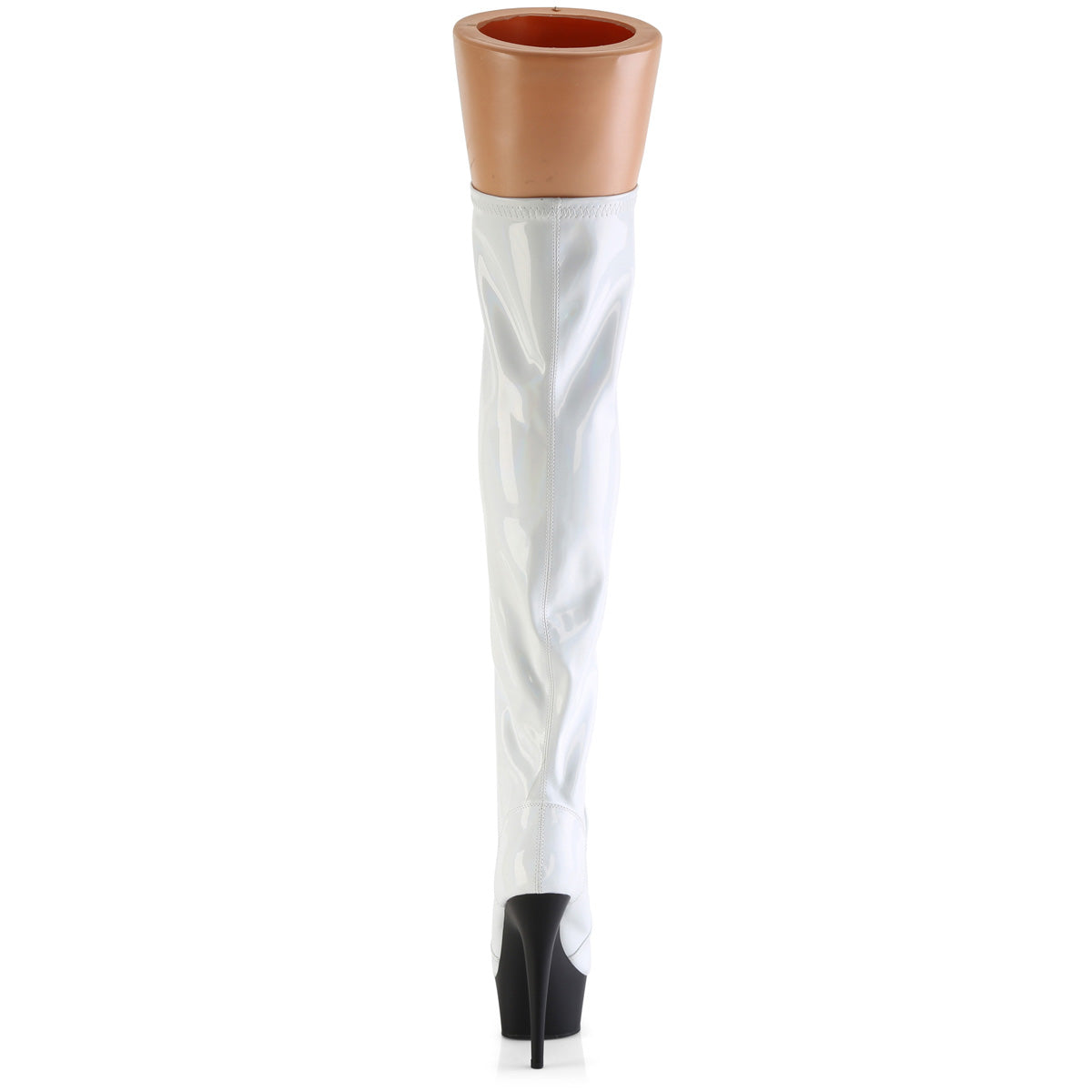 【PLEASER】DELIGHT-3029 シューズ Wht Str Hologram Pat/Blk Matte【取寄】