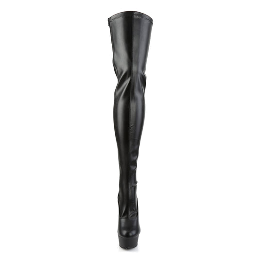 【PLEASER】DELIGHT-3063 プラットフォームシューズ Blk Str Faux Leather/Blk【取寄】