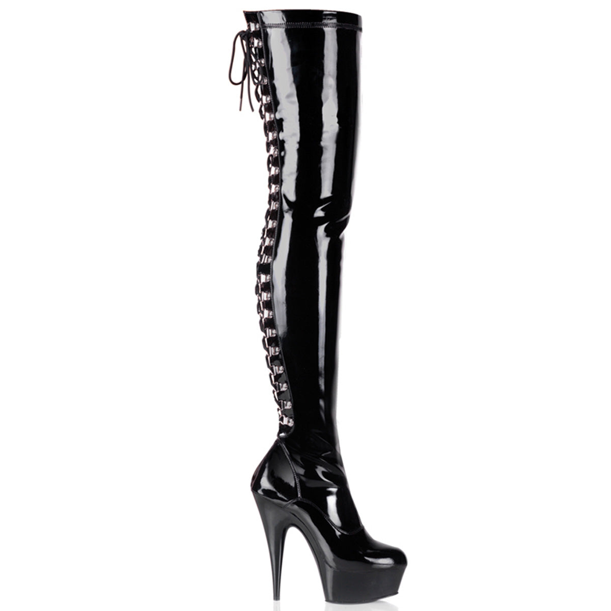 【PLEASER】DELIGHT-3063 シューズ Blk Str Pat/Blk【取寄】