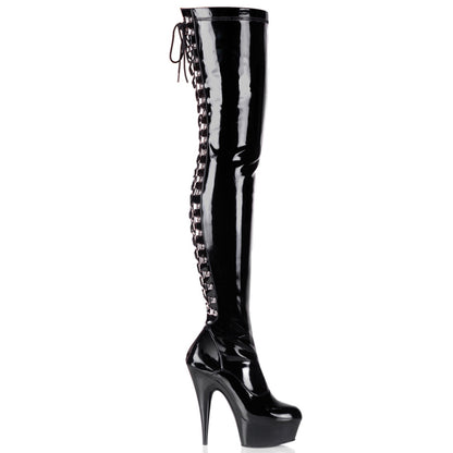 【PLEASER】DELIGHT-3063 シューズ Blk Str Pat/Blk【取寄】