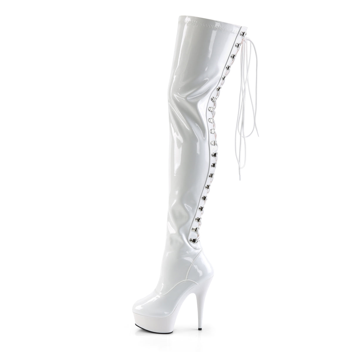 【PLEASER】DELIGHT-3063 シューズ Wht Str Pat/Wht【取寄】