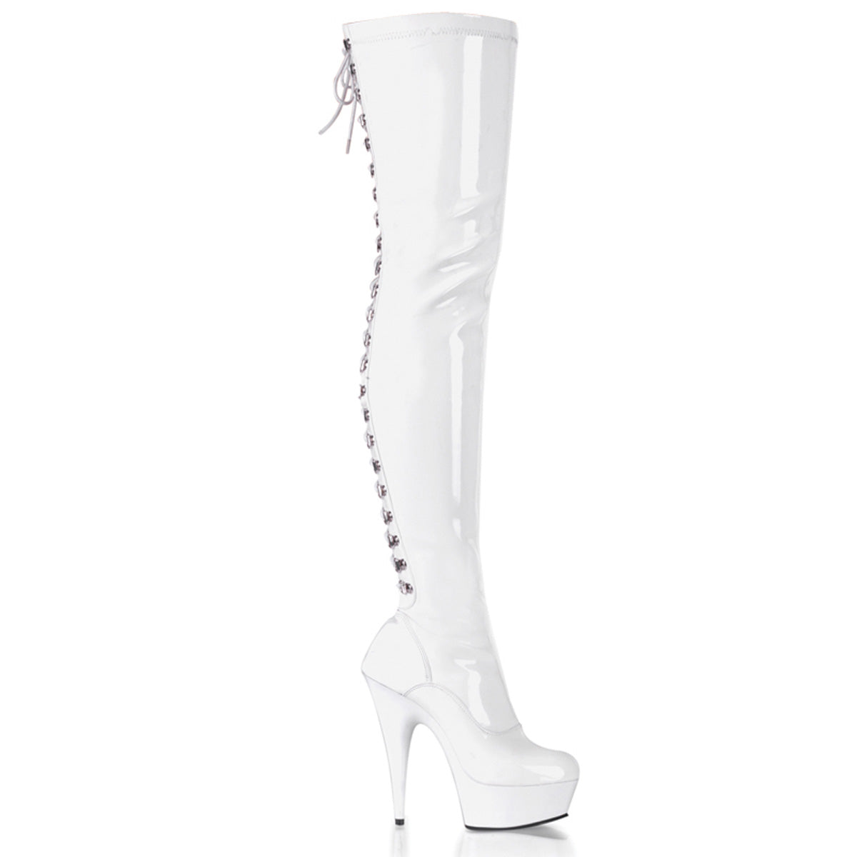 【PLEASER】DELIGHT-3063 シューズ Wht Str Pat/Wht【取寄】