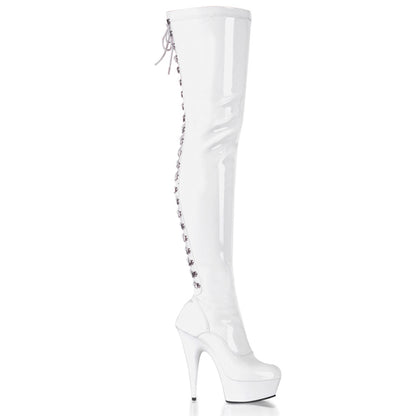 【PLEASER】DELIGHT-3063 シューズ Wht Str Pat/Wht【取寄】