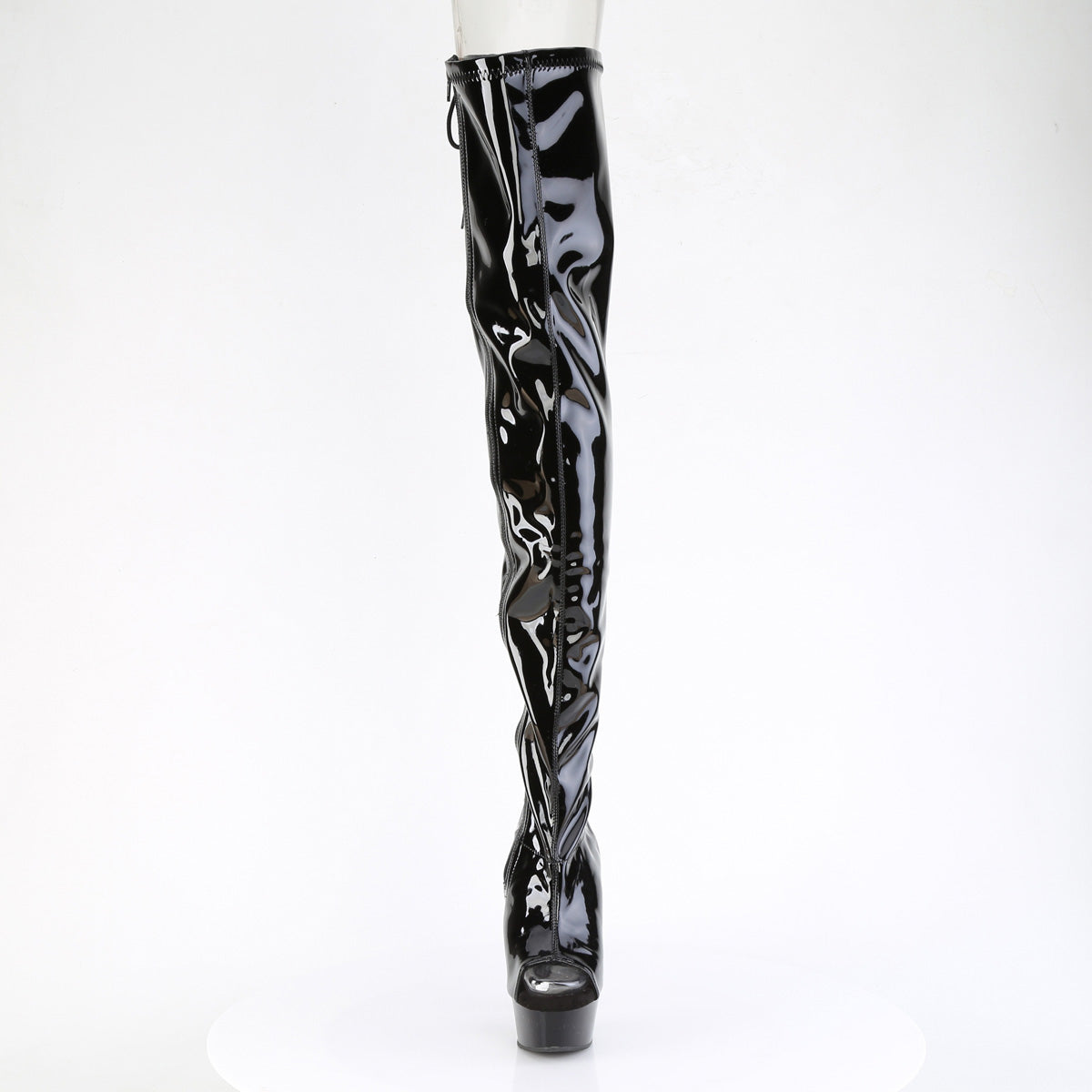 【PLEASER】DELIGHT-4017 シューズ Blk Str Pat/Blk【取寄】