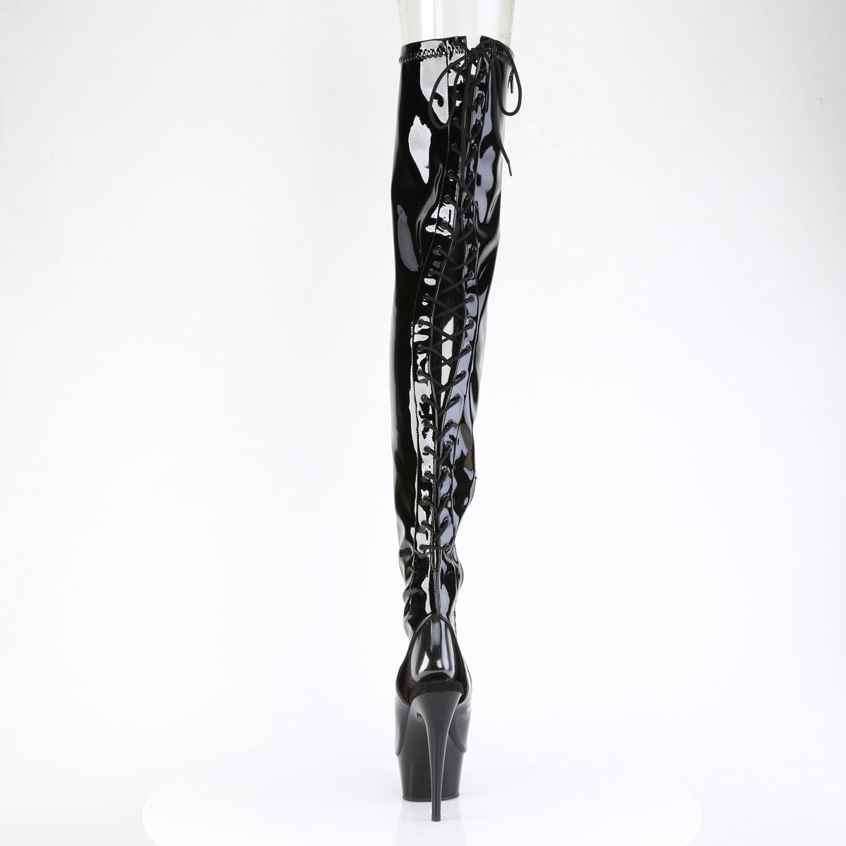 【PLEASER】DELIGHT-4017 シューズ Blk Str Pat/Blk【取寄】