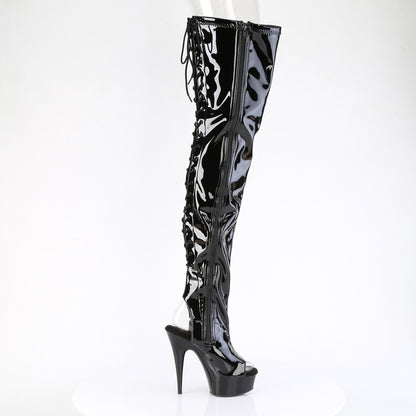 【PLEASER】DELIGHT-4017 シューズ Blk Str Pat/Blk【取寄】