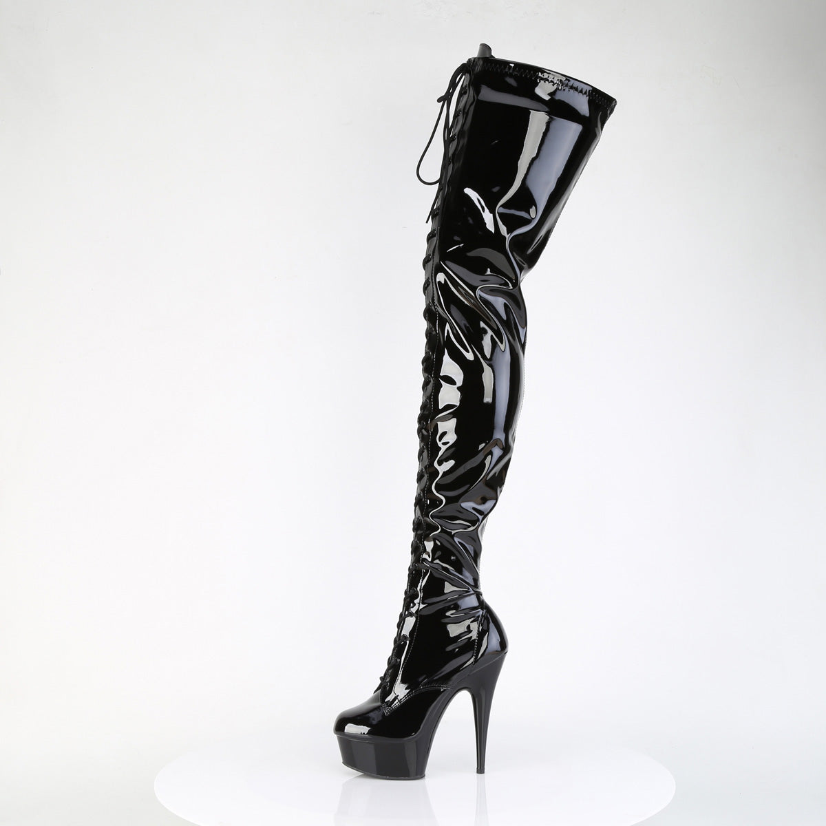 【PLEASER】DELIGHT-4023 シューズ Blk Str Pat/Blk【取寄】