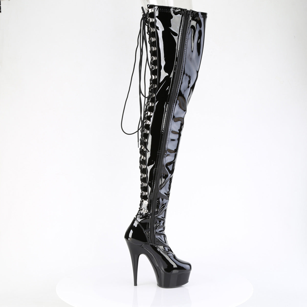 【PLEASER】DELIGHT-4063 シューズ Blk Str Pat/Blk【取寄】