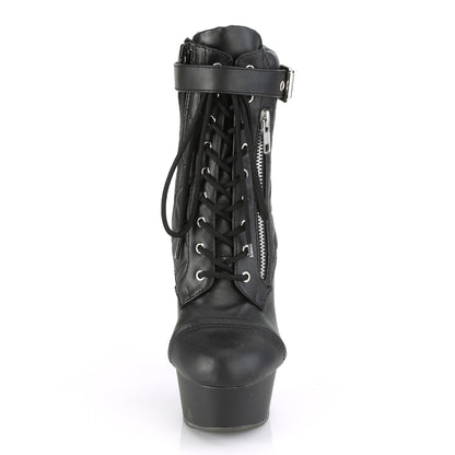 【PLEASER】DELIGHT-600-05 シューズ Blk Faux Leather/Blk Matte【取寄】
