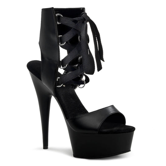 【PLEASER】DELIGHT-600-14 プラットフォームシューズ Blk Faux Leather/ Blk【取寄】