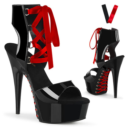 【PLEASER】DELIGHT-600-14FH シューズ Blk Pat/Blk【取寄】