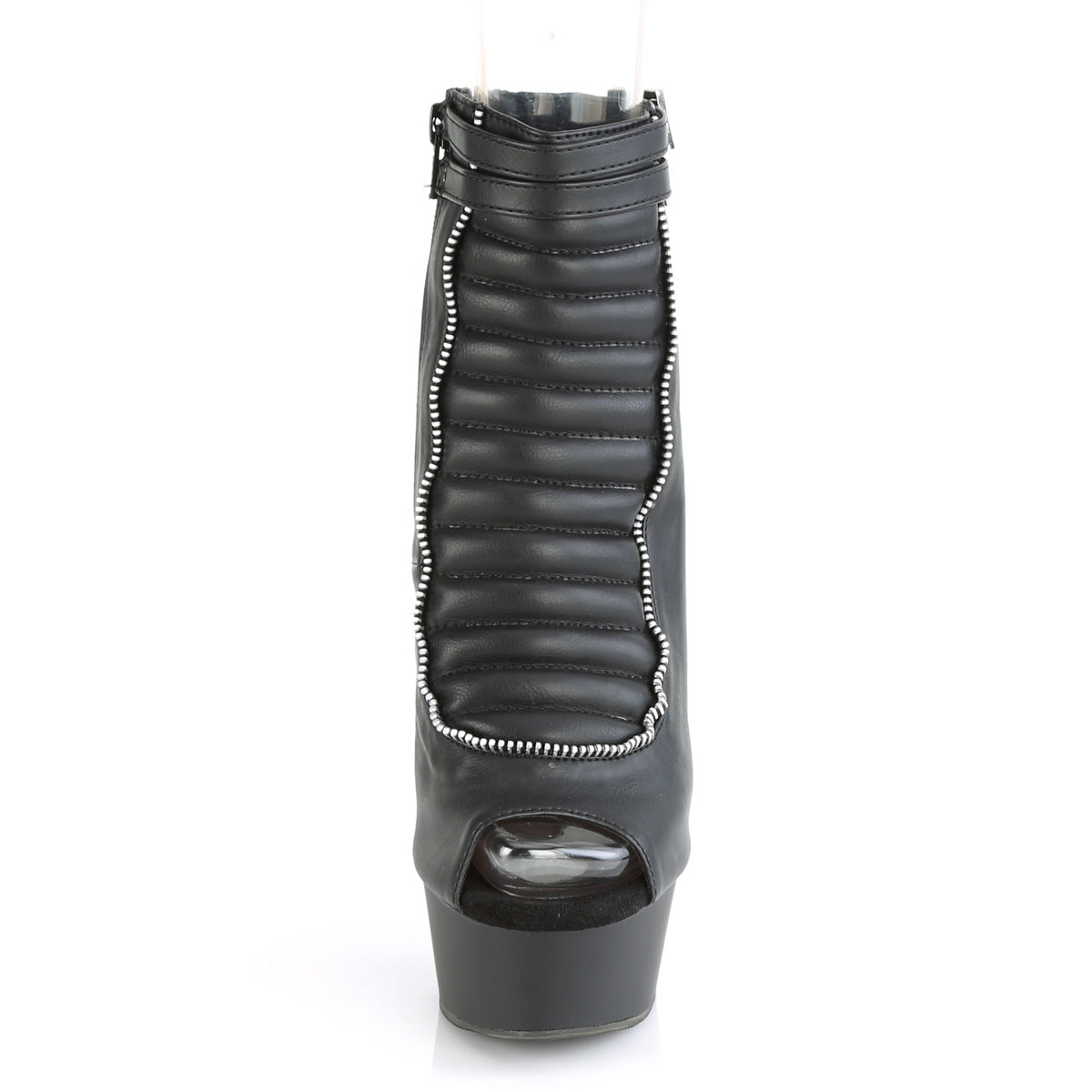 【PLEASER】DELIGHT-600-18 シューズ Blk Faux Leather/Blk Matte【取寄】