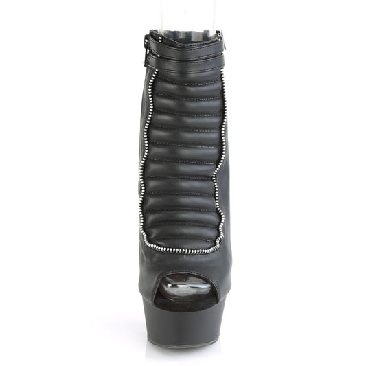 【PLEASER】DELIGHT-600-18 プラットフォームシューズ Blk Faux Leather/Blk Matte【取寄】