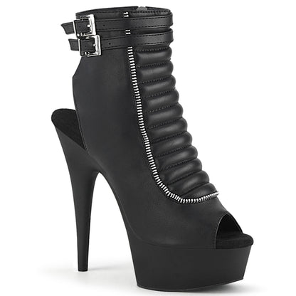 【PLEASER】DELIGHT-600-18 シューズ Blk Faux Leather/Blk Matte【取寄】