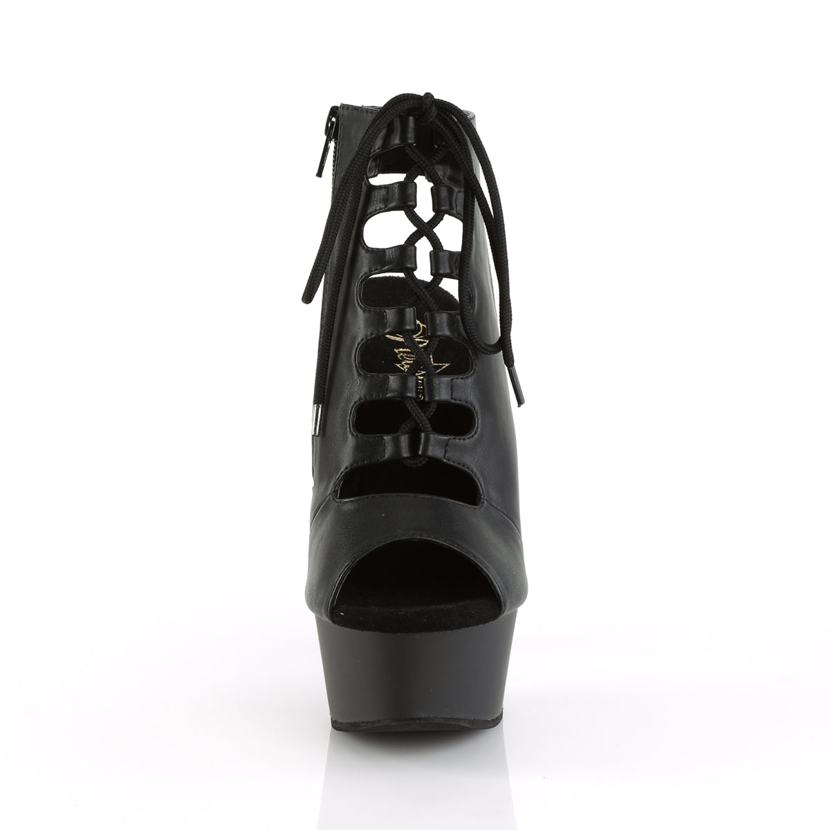 【PLEASER】DELIGHT-600-20 シューズ Blk Faux Leather/Blk Matte【取寄】
