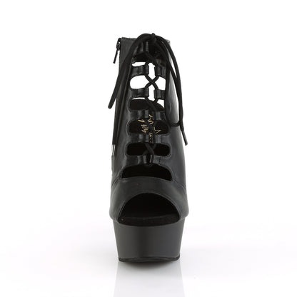 【PLEASER】DELIGHT-600-20 シューズ Blk Faux Leather/Blk Matte【取寄】