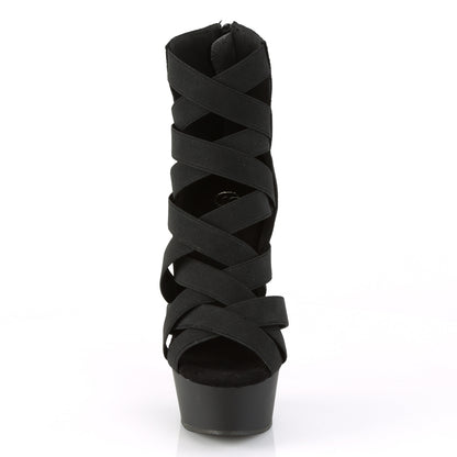 【PLEASER】DELIGHT-600-24 シューズ Blk Elastic Band-Faux Suede/Blk Matte【取寄】