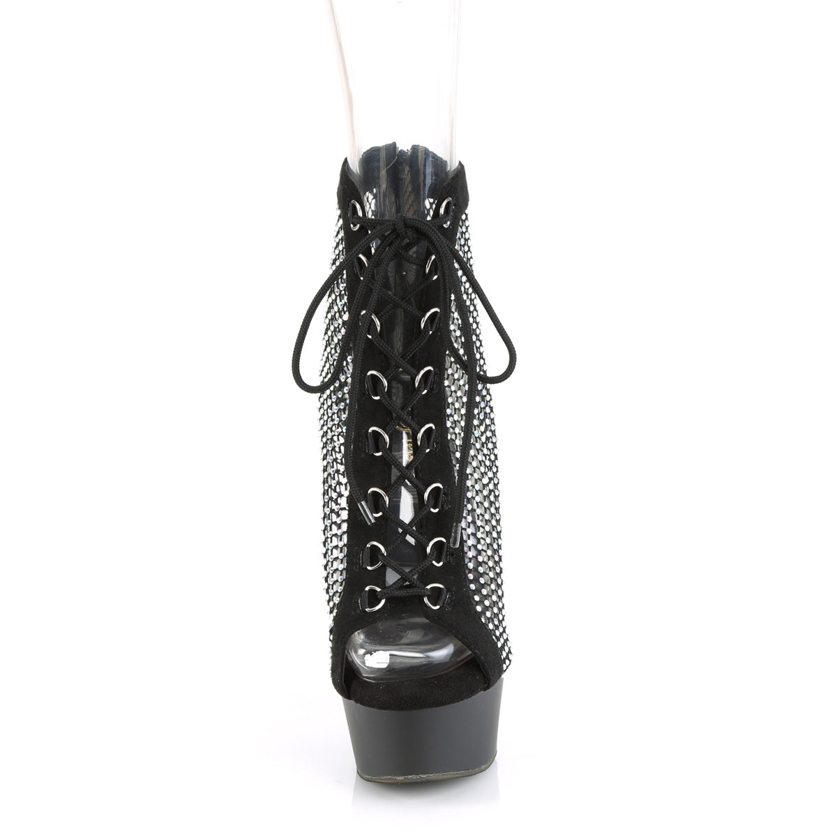 【PLEASER】DELIGHT-600-33RM シューズ Blk Faux Suede-RS Mesh/Blk Matte【取寄】