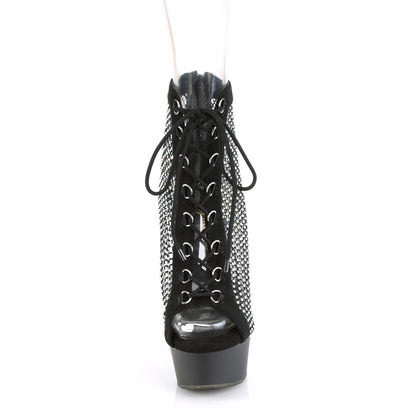 【PLEASER】DELIGHT-600-33RM シューズ Blk Faux Suede-RS Mesh/Blk Matte【取寄】