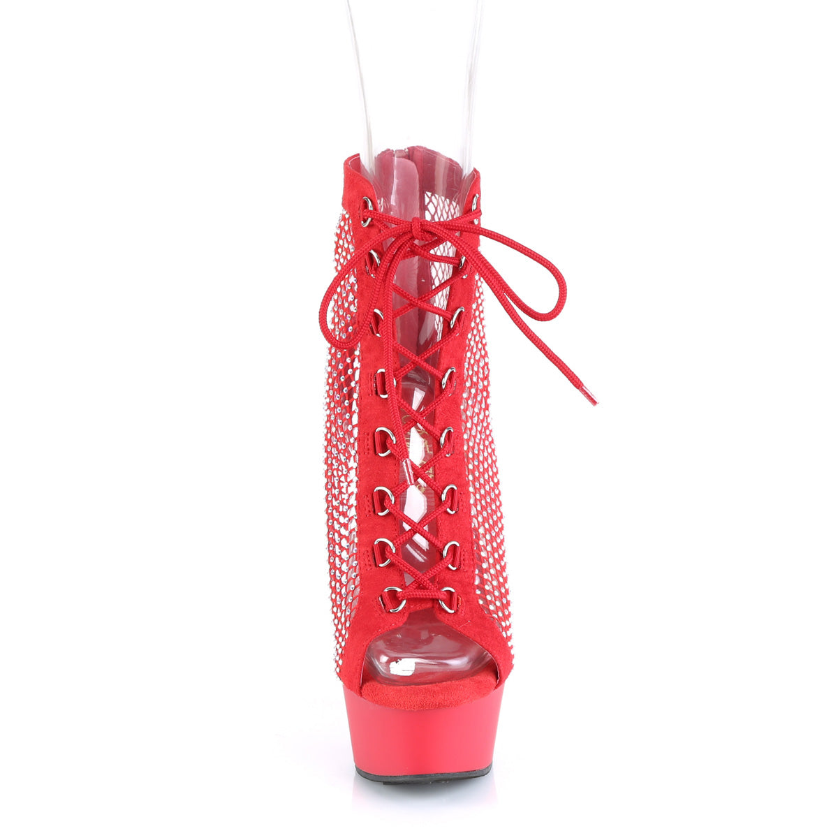 【PLEASER】DELIGHT-600-33RM シューズ Red Faux Suede-RS Mesh/Red Matte【取寄】