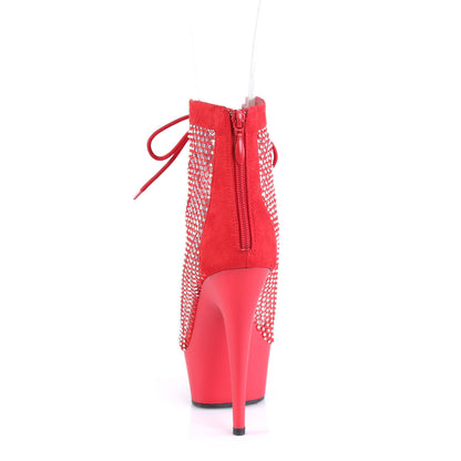 【PLEASER】DELIGHT-600-33RM シューズ Red Faux Suede-RS Mesh/Red Matte【取寄】