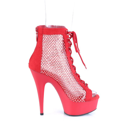 【PLEASER】DELIGHT-600-33RM シューズ Red Faux Suede-RS Mesh/Red Matte【取寄】