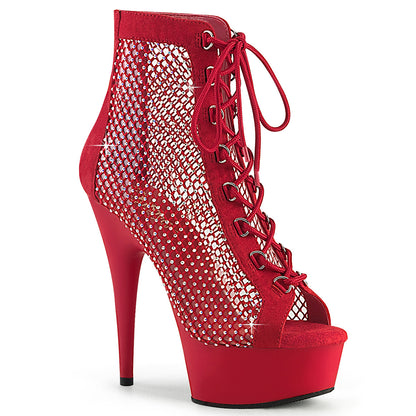 【PLEASER】DELIGHT-600-33RM シューズ Red Faux Suede-RS Mesh/Red Matte【取寄】