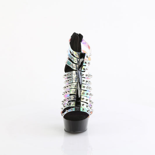 【PLEASER】DELIGHT-600-9 プラットフォームシューズ Holo TPU-Blk Pat/Blk【取寄】