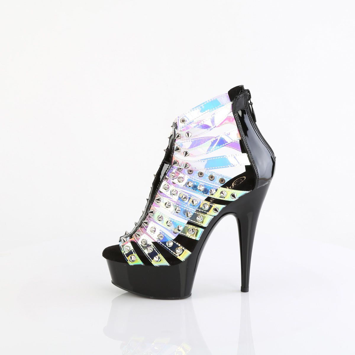 【PLEASER】DELIGHT-600-9 シューズ Holo TPU-Blk Pat/Blk【取寄】