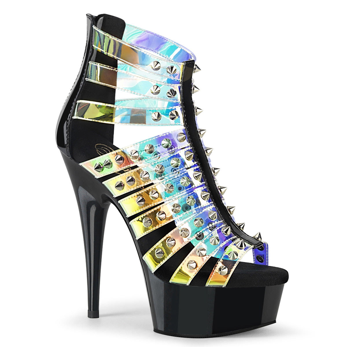 【PLEASER】DELIGHT-600-9 シューズ Holo TPU-Blk Pat/Blk【取寄】