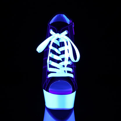 【PLEASER】DELIGHT-600SK-01 シューズ Blk Canvas/Neon White【取寄】