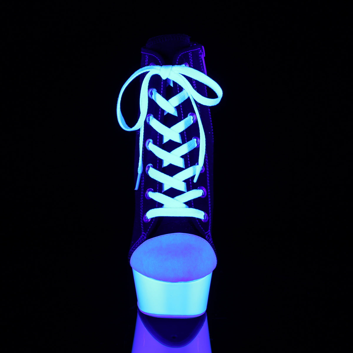 【PLEASER】DELIGHT-600SK-02 シューズ Blk Canvas/Neon White【取寄】