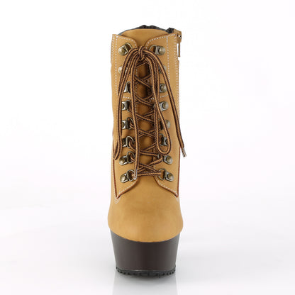 【PLEASER】DELIGHT-600TL-02 シューズ Tan Nubuck Faux Leather/Dark Brown Matte【取寄】